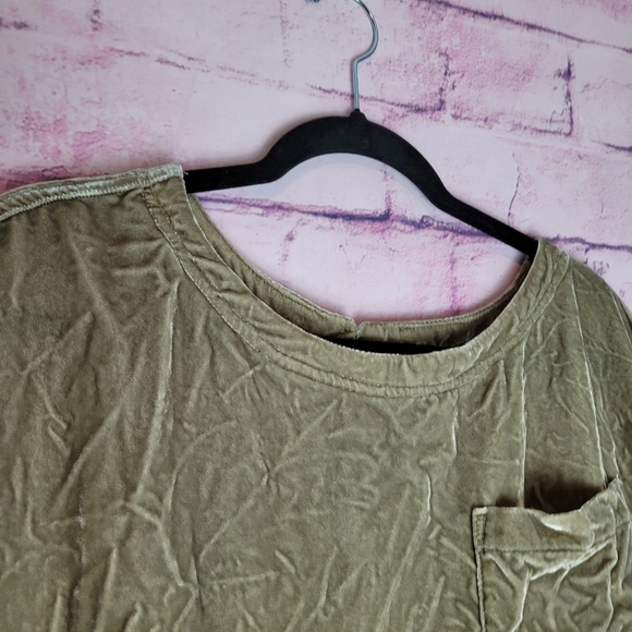 WE THE FREE MOON CITY VELVET TOP TAUPE OVERSIZED BOHO MEDIUM - Picture 3 of 14